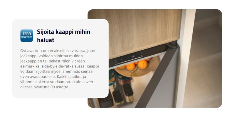 Gram KS 610854 j&auml;&auml;kaappi 84cm, valkoinen, oikea tai vasenk&auml;tisen&auml;