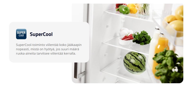 Gram KS 771254  j&auml;&auml;kaappi 122,5cm , valkoinen, oikea tai vasenk&auml;tisen&auml;